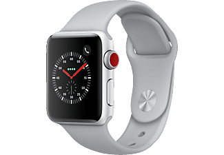 APPLE Watch Series 3 - Smartwatch (130 - 200 mm, Fluoroelastomero ad alte prestazioni, Argento con braccialetto da sport per nebbia)