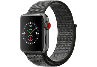 APPLE Watch Series 3 - Montre intelligente (130 - 190 mm, Nylon tissé, Gris space avec Sport Loop en vert olive foncé)