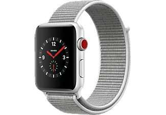 APPLE Watch Series 3 - Montre intelligente (145 - 220 mm, Nylon tissé, Argent avec Sport Loop en coquillage)