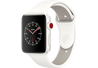 APPLE Watch Edition - Montre intelligente (130 - 200 mm, élastomère fluoré haute puissance, Blanc avec bracelet de sport en blanc doux/galet)