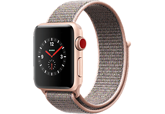 APPLE Watch Series 3 - Smartwatch (130 - 190 mm, Nylon, Oro con Sport Loop Rosa sabbia)