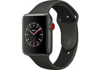 APPLE Watch Edition - Montre intelligente (130 - 200 mm, élastomère fluoré haute puissance, Gris avec bracelet de sport en gris/noir doux)