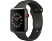 APPLE Watch Edition - Smartwatch (130-200 mm, Hochleistungs-Fluorelastomer, Grau mit Sportarmband Soft Grau/Schwarz)