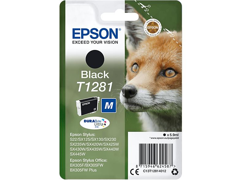 EPSON Inktpatroon T1281 Zwart (C13T12814022)