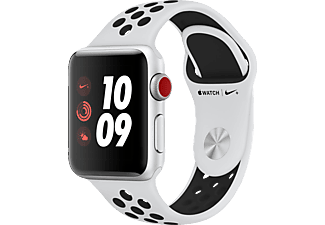 APPLE Watch Nike+ - Smartwatch (130 - 200 mm, Fluoroelastomero ad alte prestazioni, Argento con braccialetto sportivo Nike Puro Platino/Nero)