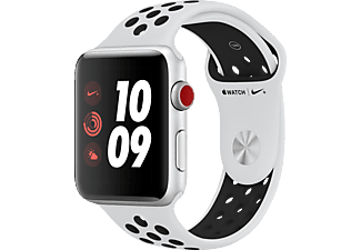 APPLE Watch Nike+ - Montre intelligente (140-210 mm, élastomère fluoré haute puissance, Argent avec bracelet de sport de Nike en platine pur/noir)