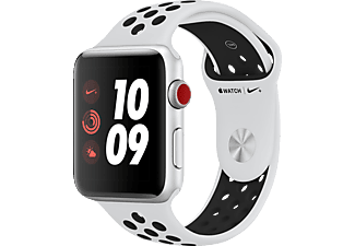 APPLE Watch Nike+ - Smartwatch (140-210 mm, Fluoroelastomero ad alte prestazioni, Argento con braccialetto sportivo Nike Puro Platino/Nero)