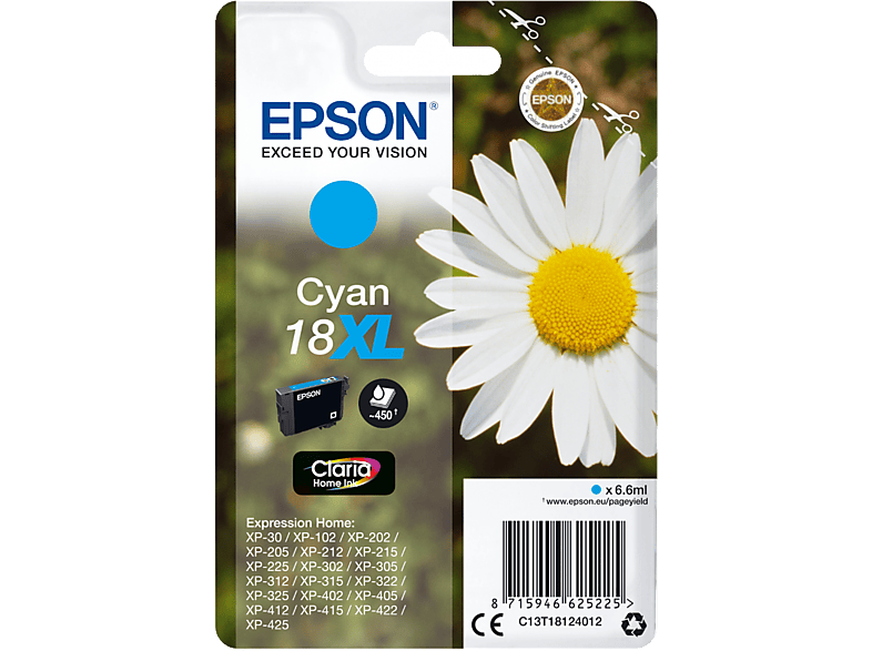 EPSON Inktpatroon 18XL Cyaan (C13T18124022)