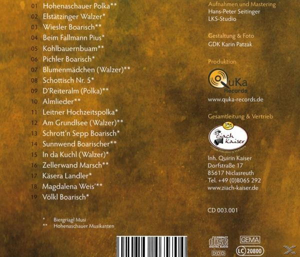 HOHENASCHAUER M./BIERGRIAGL M. Volksmusik (CD) - Echte 