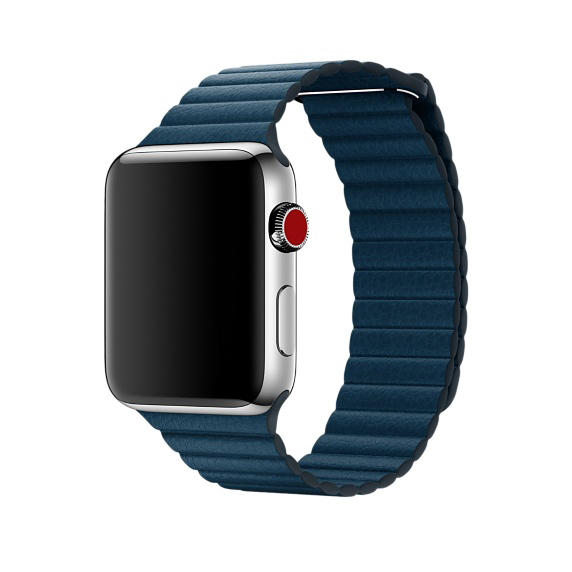 APPLE 42 mm Lederarmband mit Schlaufe, Armband, Kosmosblau