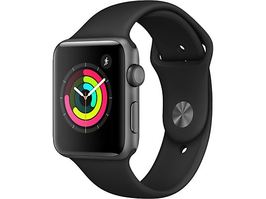 APPLE Watch Series 3 42mm spacegrijs aluminium / zwart sportbandje