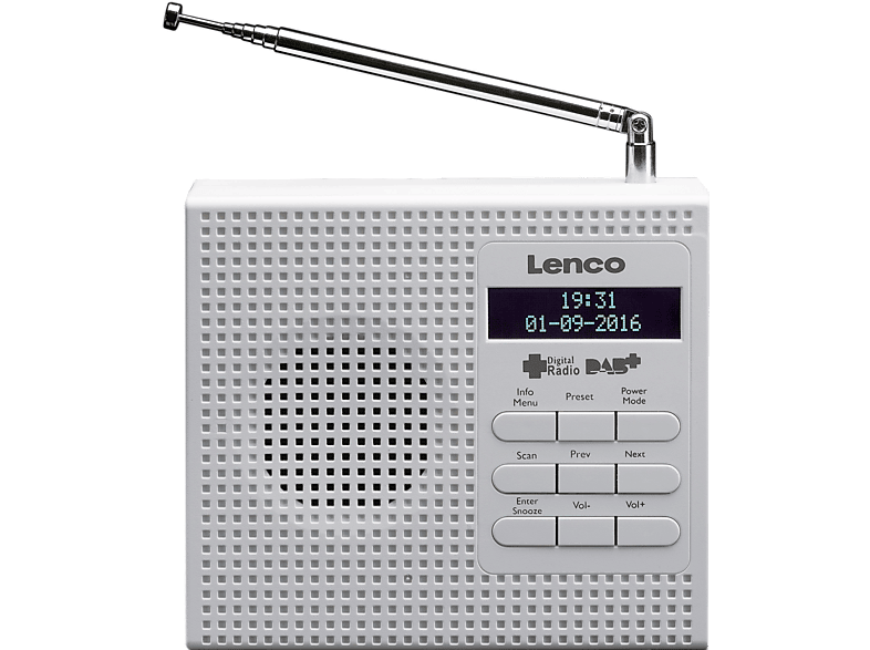 LENCO Draagbare radio DAB+ FM Wit (PDR-020WH)