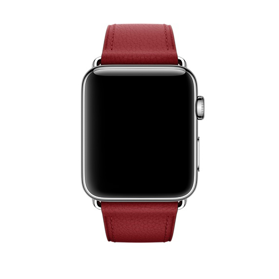 APPLE 42 mm Klassisches Lederarmband, Armband, Rubinrot