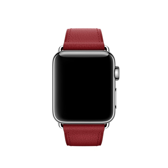 APPLE 38 mm Klassisches Lederarmband, Armband, Rubinrot