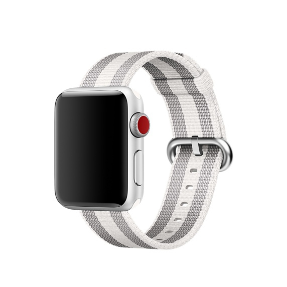 APPLE 38 mm Armband aus gewebtem Nylon, Armband, Weiß (gestreift)