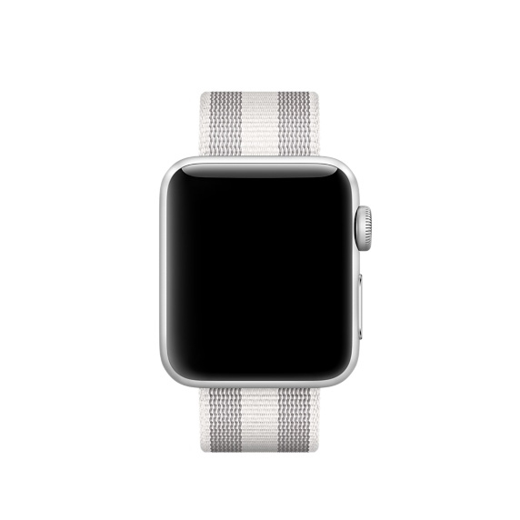 APPLE 38 mm Armband aus gewebtem Nylon, Armband, Weiß (gestreift)