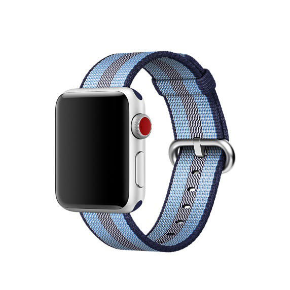 APPLE 38 mm Armband aus gewebtem Nylon, Armband, Mitternachtsblau (gestreift)