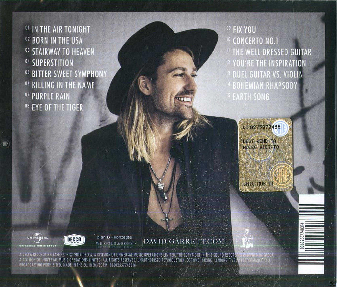 Ein Mann mit Hut lächelt, Albumcover mit Titelliste.