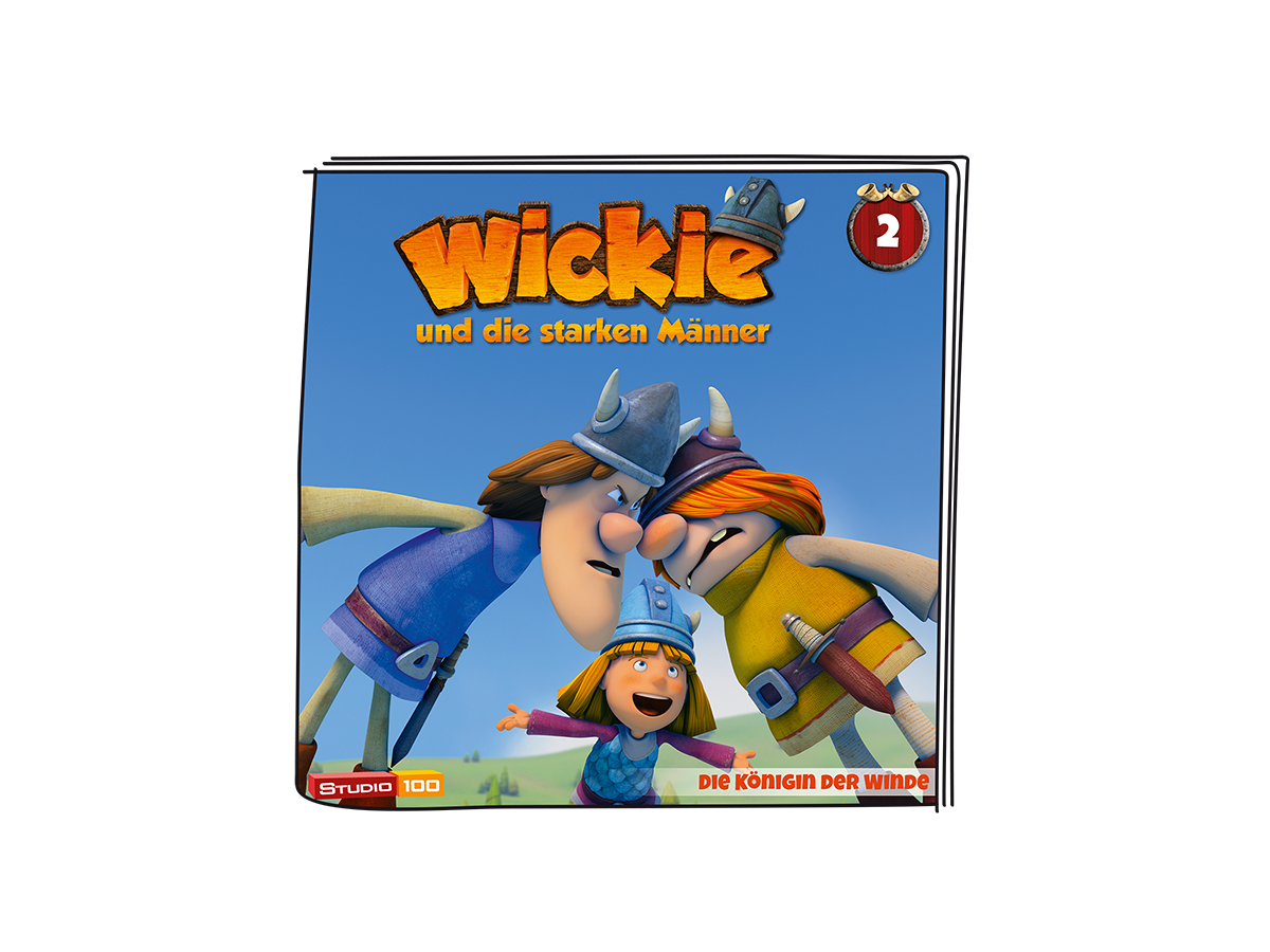 DVD-Cover für 'Wickie und die starken Männer'. Zeichentrickfiguren werden gezeigt.