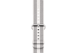 APPLE 42 mm Armband aus gewebtem Nylon, Armband, Apple, Weiß (gestreift)