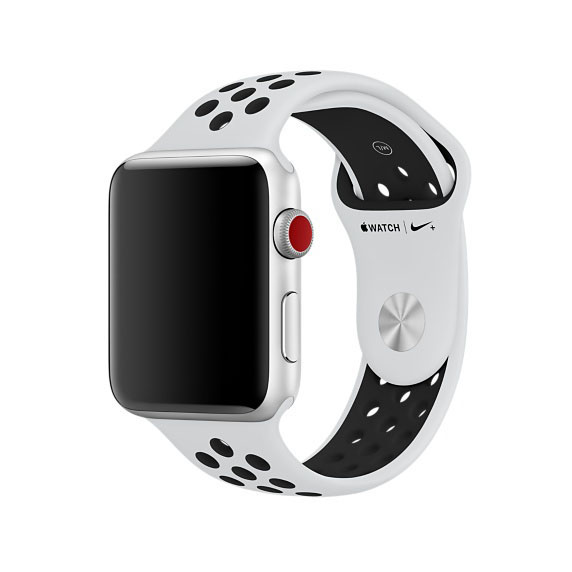 APPLE 42 mm Nike Sportarmband, Armband, Pure Platinum/Schwarz