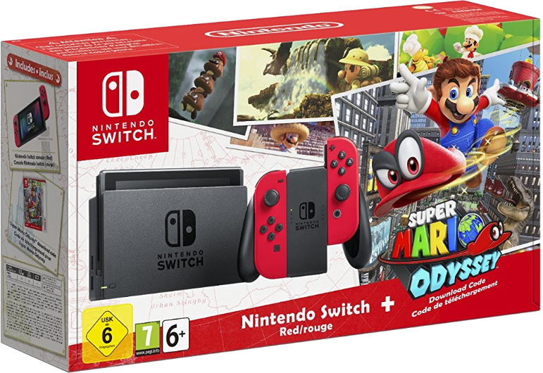 NINTENDO Switch Rot + Mario Odyssey (DLC)
