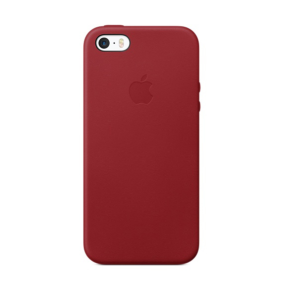 APPLE Leder Case, Backcover, Apple, iPhone 5, iPhone 5S, iPhone SE (2016), Rot
