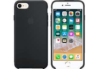 APPLE Silikon Case, Backcover, Apple, iPhone 7, iPhone 8, Schwarz