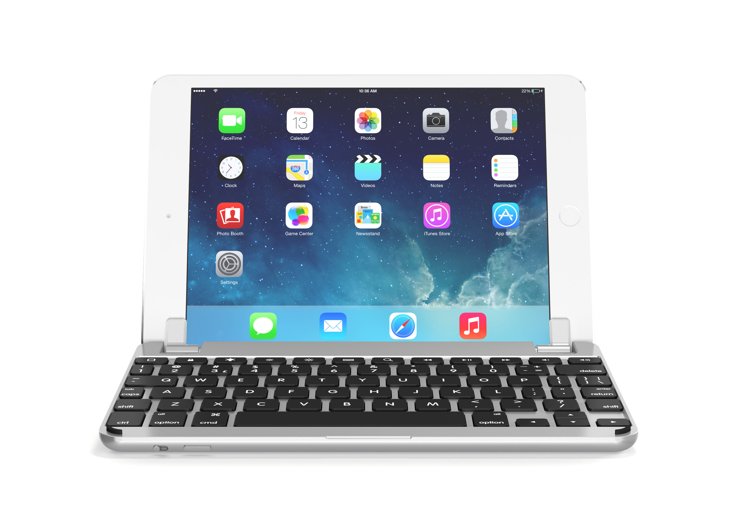 BRYDGE Hochwertige Bluetooth Tastatur 2, iPad 2017 Tastatur iPad für aus und Aluminium das Air, 2018 iPad Air Pro, Silber