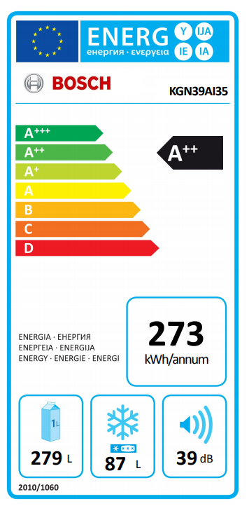 BOSCH KGN39AI35 No Frost kombinált hűtőszekrény