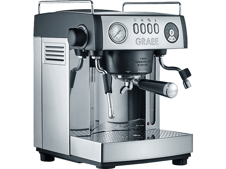 lackiert Espressomaschine ES MediaMarkt | Espressomaschine Baronessa 902 schwarz-matt GRAEF Edelstahl hochglänzend/Aluminium