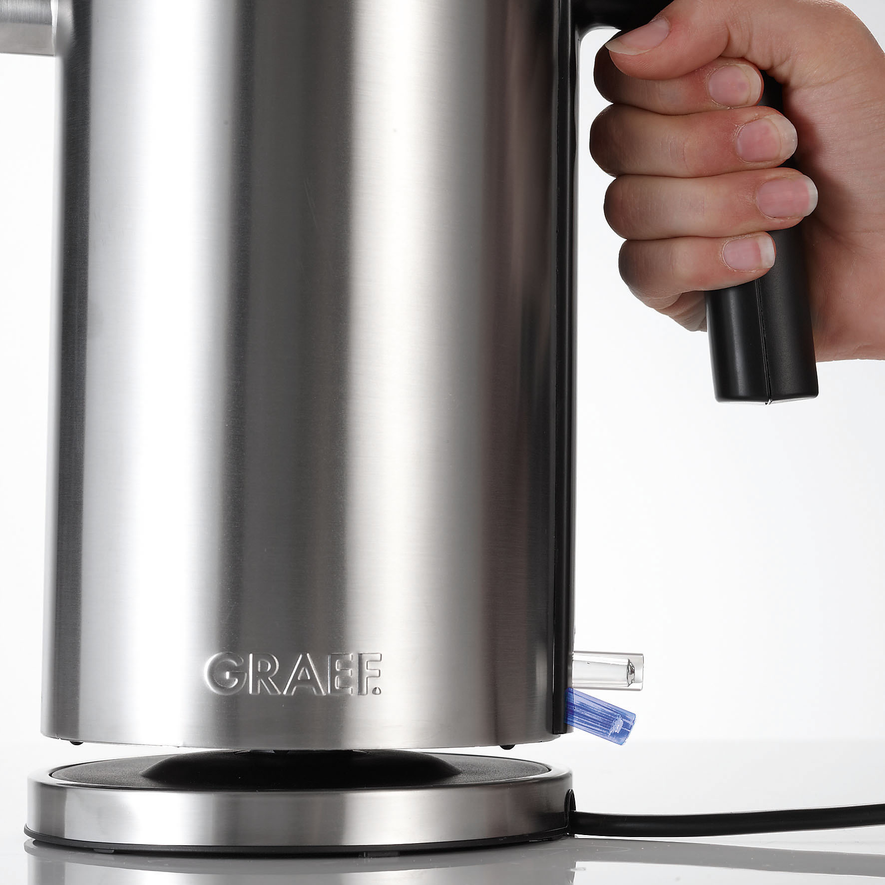 GRAEF WK 600 Wasserkocher, Edelstahl gebürstet/Schwarz