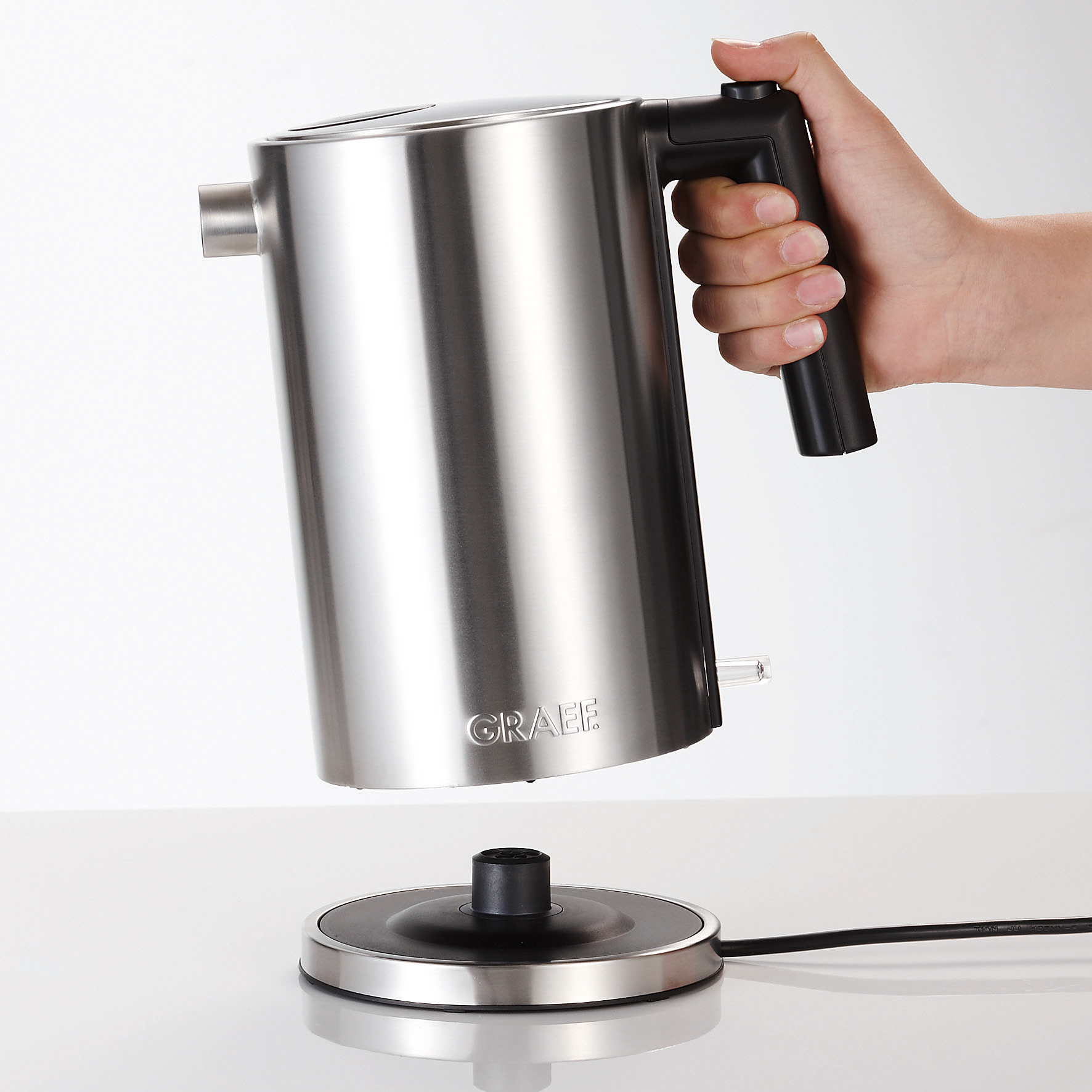 GRAEF WK 600 Wasserkocher, Edelstahl gebürstet/Schwarz