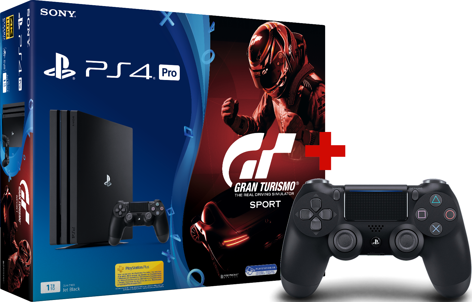PLAYSTATION PS4 Pro 1 TB Zwart + GT Sport + extra controller