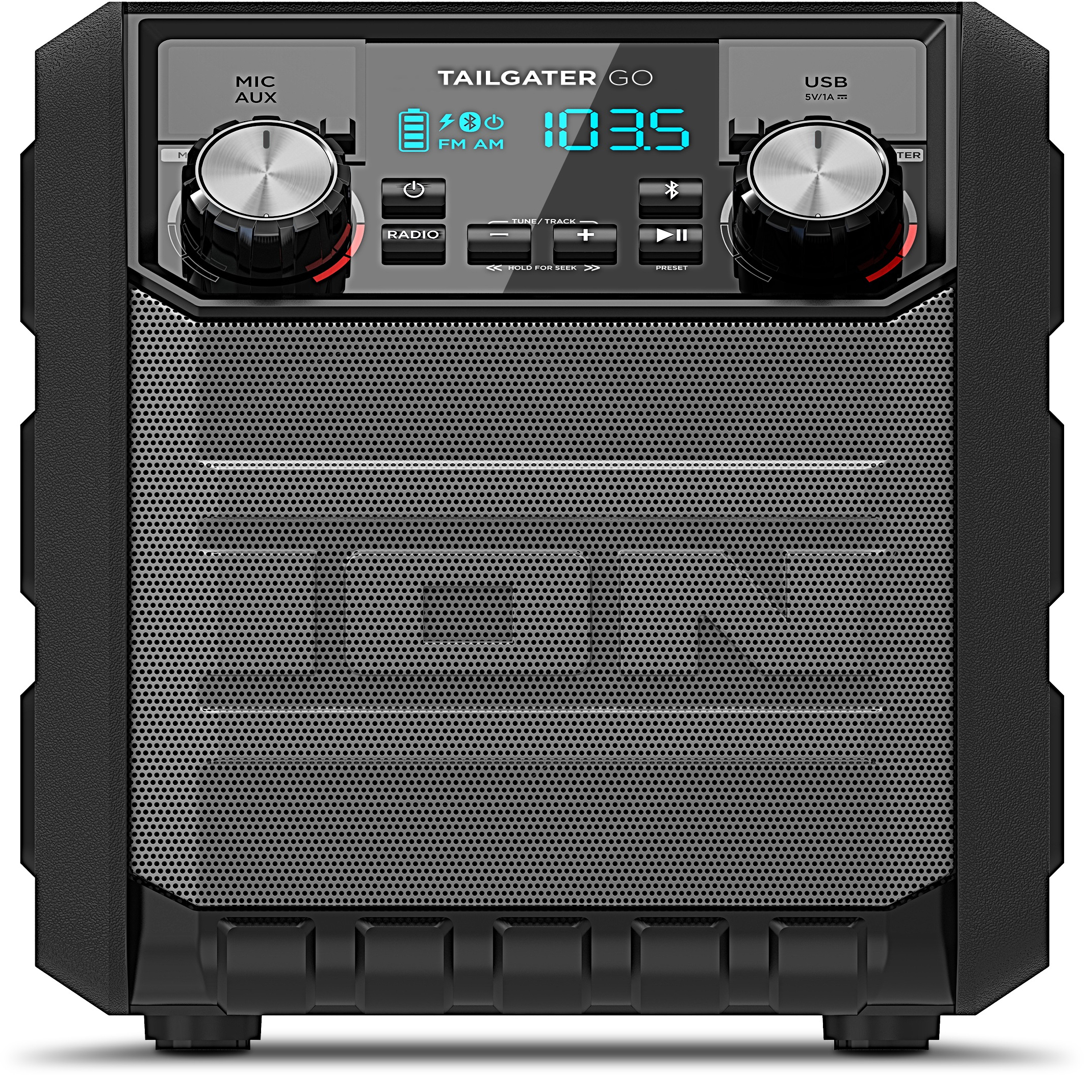 ION Tailgater Go Bluetooth Lautsprecher, Schwarz/Grau, Wasserfest