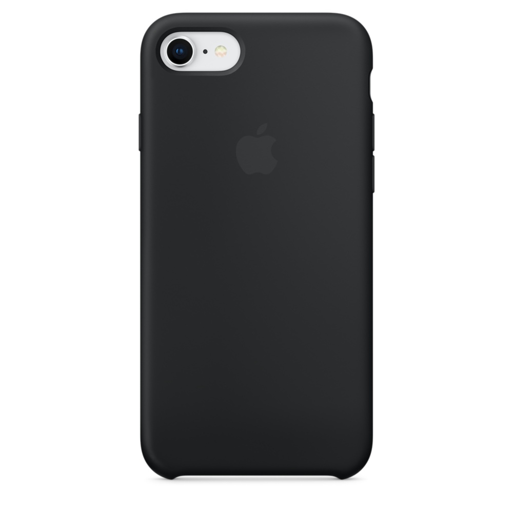 APPLE IPHONE 8 / 7 SILICONE CASE - BLACK  voor   