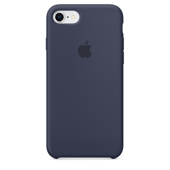 APPLE Silikon Case, Backcover, Apple, iPhone 7, iPhone 8, Mitternachtsblau