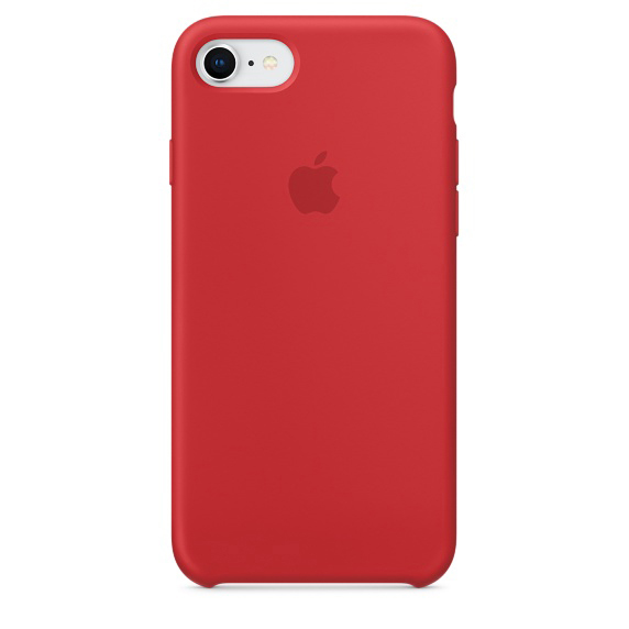 iPhone 7, APPLE iPhone 8, Silikon Backcover, Case, Rot Apple,