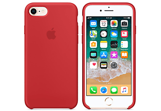 APPLE Silikon Case, Backcover, Apple, iPhone 7, iPhone 8, Rot