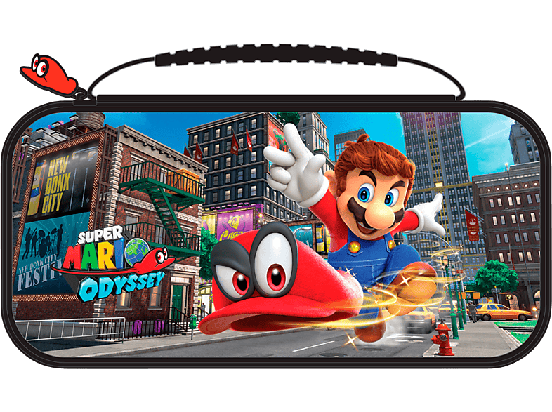 Bigben Hoes Nintendo Switch Super Mario Odyssey (nns58) Zwart Transporthoes