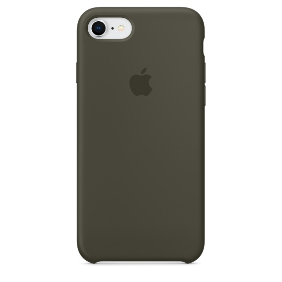 APPLE Silikon Case, Backcover, Apple, iPhone 8, iPhone 7, Dunkeloliv