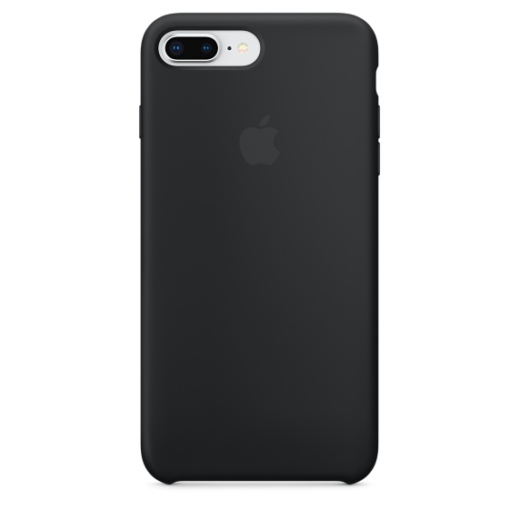 APPLE Silikon Case, Backcover, Apple, iPhone 7 Plus, iPhone 8 Plus, Schwarz