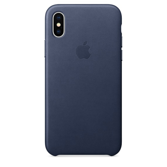 Apple, X, APPLE Backcover, Leder Mitternachtsblau iPhone Case,