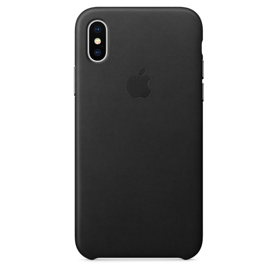 APPLE Leder Case, Backcover, Apple, iPhone X, Schwarz