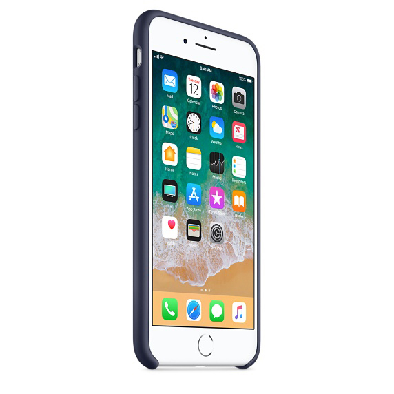APPLE Silikon Case, Backcover, Apple, iPhone 7 Plus, iPhone 8 Plus, Mitternachtsblau