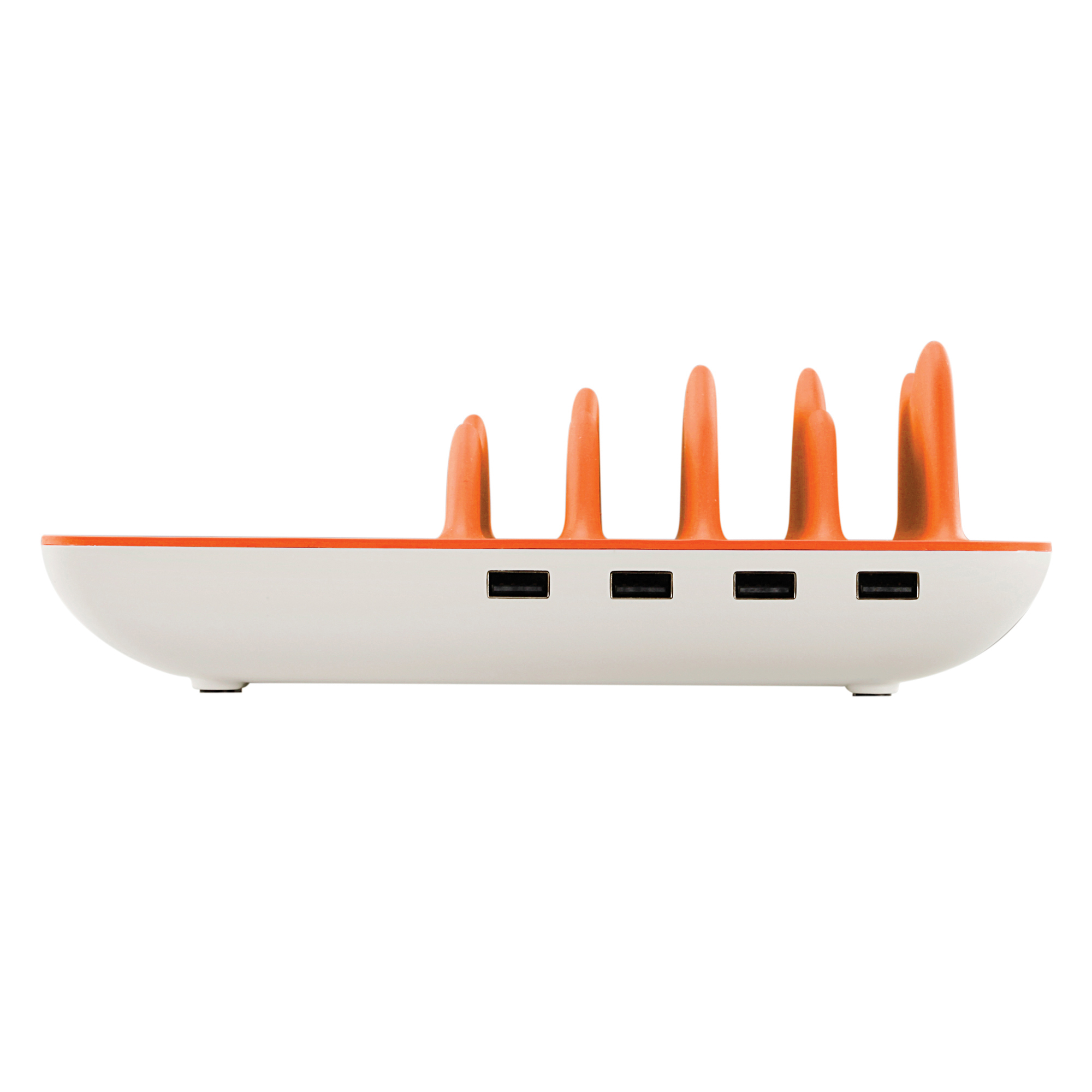 XLAYER Family Charger Maxi 4-Port USB PLUS Wireless Ladestation Universal, 230 Volt 3.7 Volt, Weiß/Orange