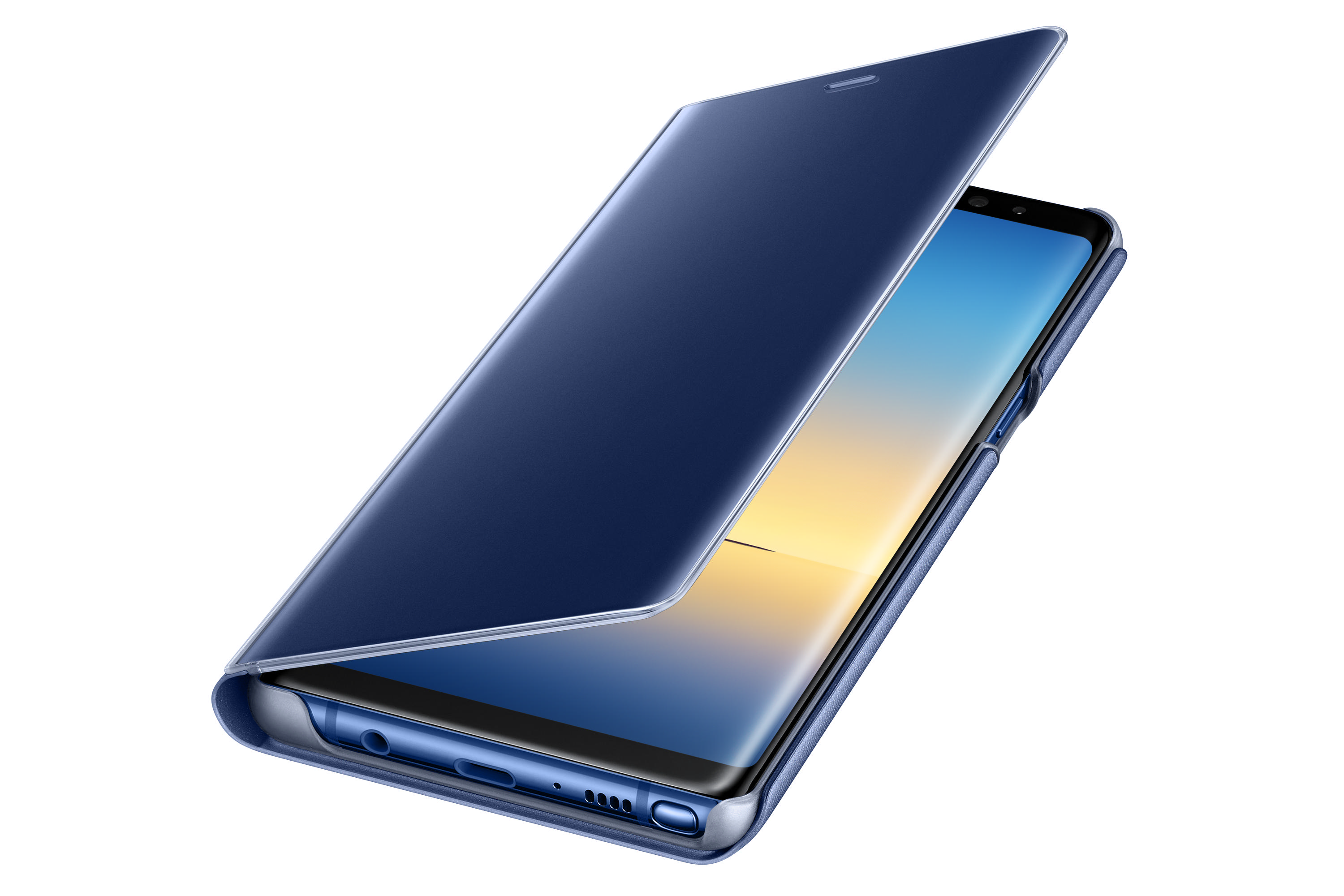 SAMSUNG Lacivert Note 8 Clear View Stand Kılıf EF-ZN950CNEGWW