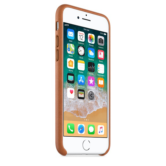 APPLE Leder Case, Backcover, Apple, iPhone 7, iPhone 8, Sattelbraun