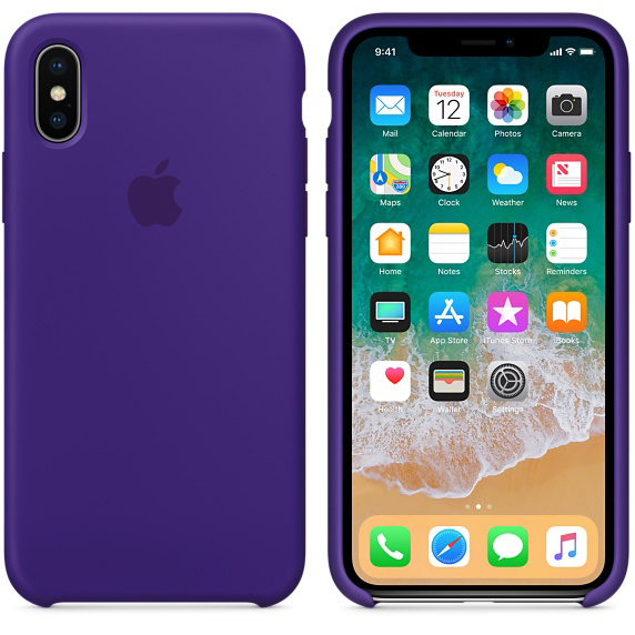 APPLE Silikon Case, Backcover, Apple, iPhone X, Ultraviolett