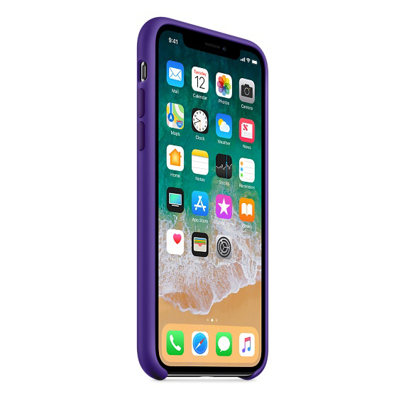 APPLE Silikon Case, Backcover, Apple, iPhone X, Ultraviolett